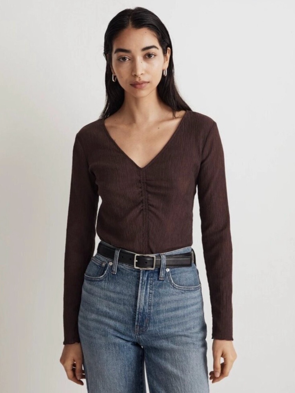 Madewell Dark Brown Long Sleeve Top